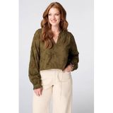 MS Mode top met borduursels, Plus Size - olijfgroen