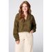 MS Mode top met borduursels, Plus Size - olijfgroen