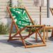 Maison Exclusive - Chaise Pliante En Bois Massif D'Eucalyptus Et Tissu, Motif Feuille