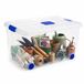 PLASTICFORTE Opslagbox - 57L - Transparant - Kunststof - Met deksel en wielen