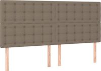 vidaXL Hoofdbord Taupe Tissu 200x5x118/128 cm