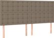 vidaXL Hoofdbord Taupe Tissu 200x5x118/128 cm