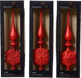 Decoris Piek glas l10b4.5h35 cm rood