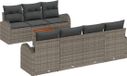 vidaXL Tuinbank Set 8-delig Grijs Polyrattan