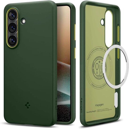 Spigen Nano Pop MagFit Hoesje Geschikt voor Samsung Galaxy S26 - Back Cover Compatibel met MagSafe / Qi2 - Groen