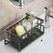 Organiseur pour évier de cuisine et de salle de bain sans marque avec égouttoir et crochet pour torchons - Métal noir