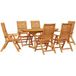 Maison Exclusive Ensemble de jardin en bois d'acacia massif, couleur marron, comprenant 7 pièces