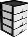 Hega Hogar Ladeblokje/bureau organizer 4x lade - antraciet/wit - L38 x B38 x H58 cm - kunststof - ladekastje