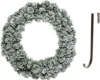 Decoris Couronne de Noël verte/blanche 60 cm Imperial neige artificielle avec cintre en fer