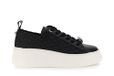 CAFèNOIR - Damessneakers van gecoat leer en gevlochten gros grain