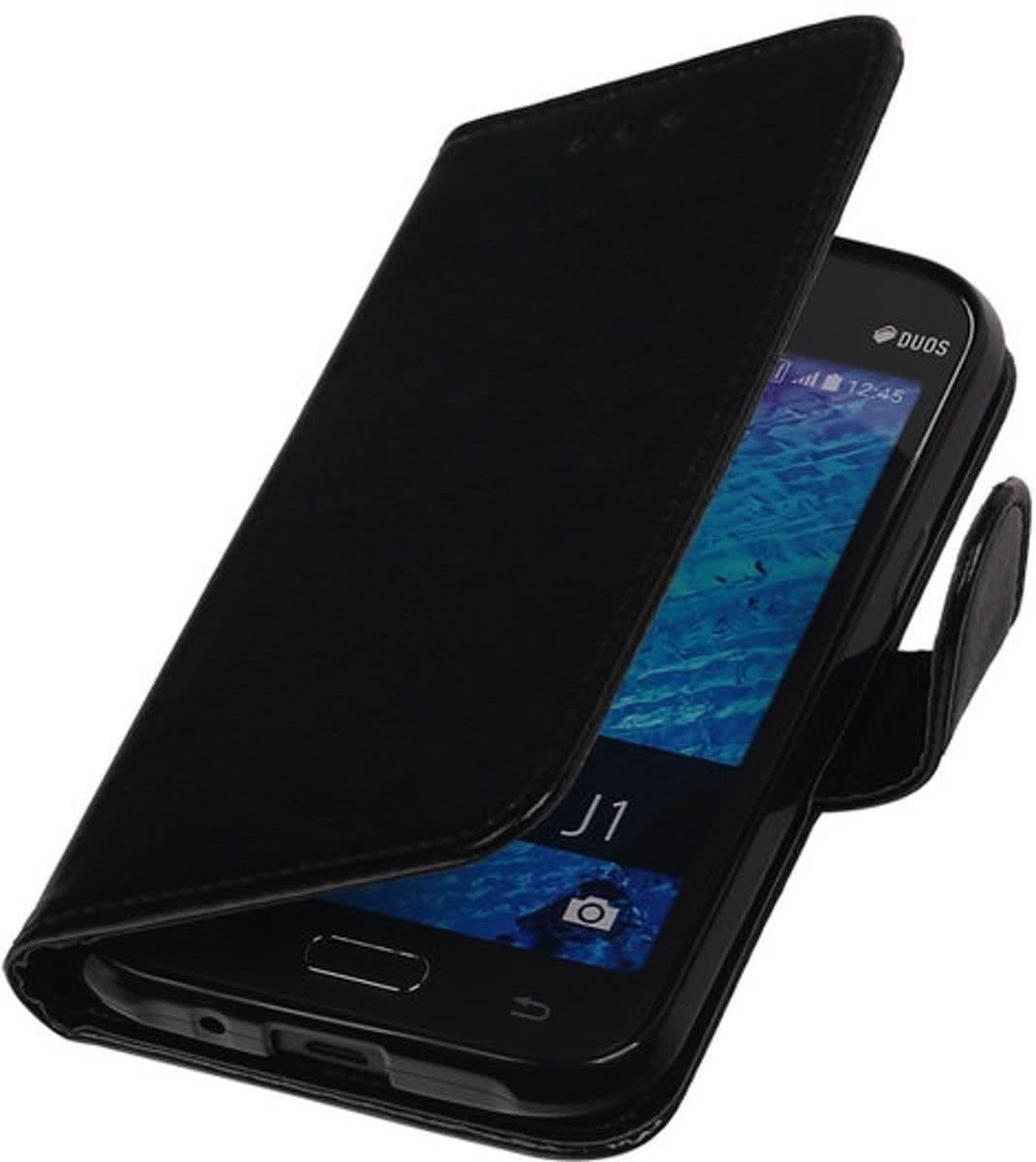 Best Cases Zwart Smartphone TPU Booktype Samsung Galaxy J1 2015 Wallet Cover