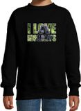 Bellatio Decorations Bol Tekst sweater I love monkeys met dieren foto van een gorilla aap zwart voor kinderen - cadeau trui apen liefhebber - kinderkleding / kleding 170/176
