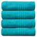 GC GAVENO CAVAILIA Set van 4 handdoeken voor badkamer - wasbare en sneldrogende handdoekenset - 100% Egyptisch katoenen handdoeken - gymhanddoek, groenblauw