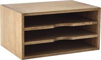 Merkloos / Sans marque Shenzhen Haorui Industrial Technology Co., Ltd. Bureau Document Organizer met 3 Vakken - Houten Opbergdoos voor Kantoor