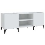VidaXL Meuble de rangement pour disques 121x38x48 cm Bois d'ingénierie Blanc