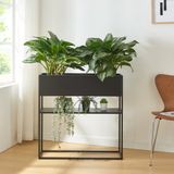 en.casa Plantenstandaard Joensuu 80x80x25 cm zwart