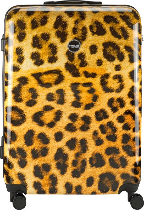 Princess Traveller Animal Print Hardcase Reiskoffer - Leopard - 76cm - 8 Wheels - 107L