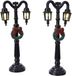 Decoris Kaemingk B.V. 2x Kerstdorp onderdelen straatverlichting lantaarnpalen kerstkrans 12,5 cm