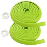 HIMRY® KXD7000 Randbescherming, L-vormig schuimkussen, extra verdikt, spons-tafelrandkussen, hoekkussen, randbescherming, anti-botsing, babykinderen, stootbescherming, groen, 2 x