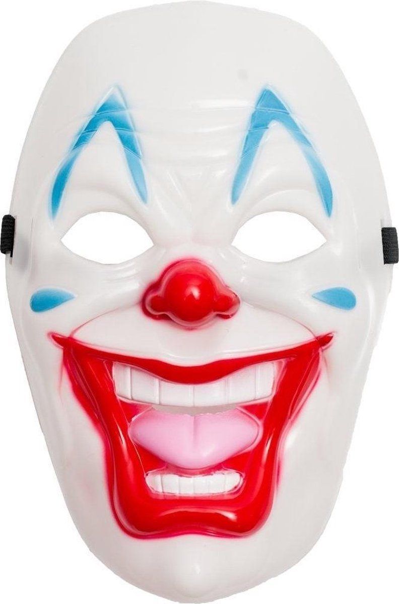 partychimp Gezichtsmasker Clown Wit/rood PVC One-size