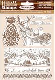 Stamperia Rubberstempel Winter Time 14 x 18 cm, bruin, normaal