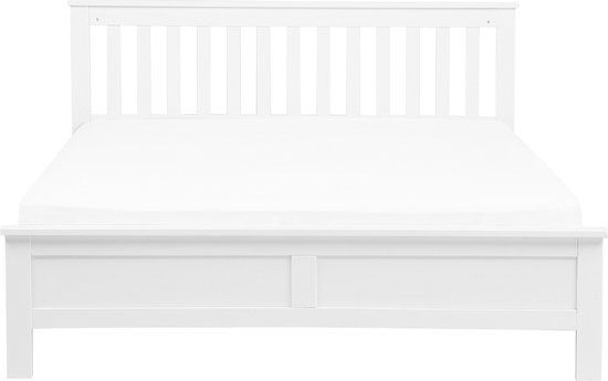 Beliani MAYENNE - Tweepersoonsbed - Wit - 140x200cm - Dennenhout