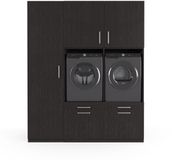 Wasophoogte® Wasmachine Kast Stockholm - Wasmachine verhoger - Wasmachine ombouw - 700(D)*1930(B)*2350(H) mm - Zwart