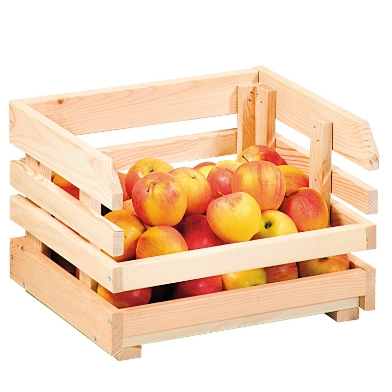 KESPER FSC Houten Aardappel Fruit Opslag Krat van Dennenhout Stapelbaar Opslag Box Kratten Krat om Aardappels of Fruit in op te bergen Afm