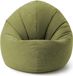 Lumaland Interior Line Zitzak 120 x 80 x 75 cm, 2-in-1 indoor zitzak, met 300 l vulling, linnenlook overtrek, kalk