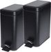 Merkloos / Sans marque Pedaalemmer - 2x stuks - zwart - 5 liter - metaal - 25 x 14 x 29 cm - vuilnisbak - voor badkamer en toilet