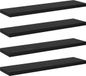 vidaXL Boekenplank bord 3-laags 4 stuks 40 x 10 x 1,5 cm bewerkt hout Zwarte eik