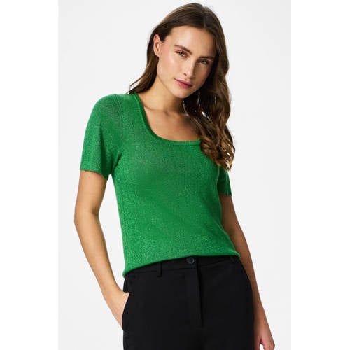 PIECES gebreid top groen