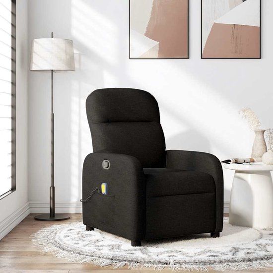 vidaXL Massagestoel verstelbaar stof zwart