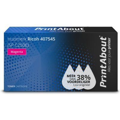 PrintAbout Huismerk Ricoh 407545 (SP C250E) Toner Magenta Extra hoge capaciteit