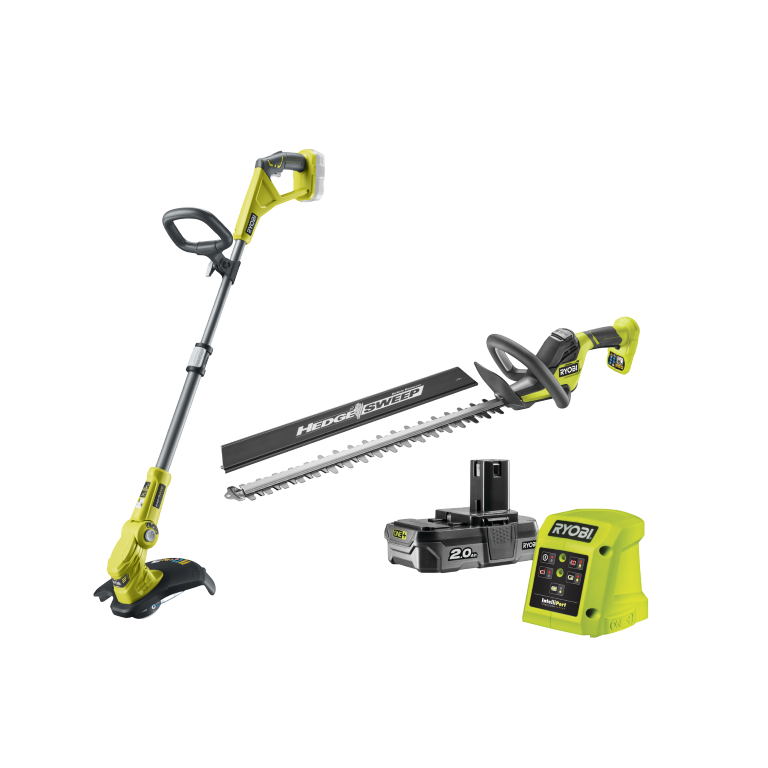 Ryobi ONE+ 18V Accu Heggenschaar en 30cm Grastrimmer combokit