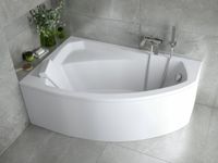 Badland RIMA hoekbad 170 x 110 cm links wit met styropor ombouw