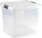 PLASTICFORTE Opbergbox - Transparant - 35 liter - Kunststof - Met deksel en clipsluiting