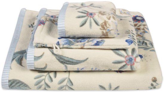 Pip Studio Secret Garden gastendoekje 30x50 cm wit blauw