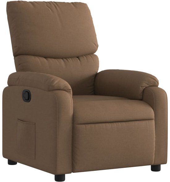 vidaXL Fauteuil verstelbaar stof bruin