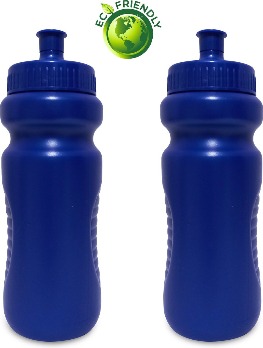 Pro x 2x 700ml Drinkflessen Volwassenen/kinderen - Bidon Blauw