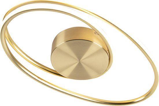 QAZQA Rowan LED Dimbare Plafondlamp - Goud/Messing - 50cm