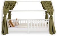 IDIMEX Mousseline Hemel voor Kinderbedje NENA, Set van 2, Donkergroen