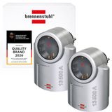 Brennenstuhl Primera-Line stopcontactadapter met overspanningsbeveiliging set van 2 (Adapter als bliksembescherming voor elektrische apparaten) zilver/zwart