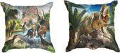 Ulticool Kussenhoes - Dinosaurus Groep T - Rex - Set van 2 Kussens - 45x45 cm - Groen