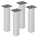 Pieds de meuble en aluminium, set de 4, 400 mm, aluminium