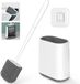 Unyqoos® Brosse de toilette en silicone avec support à séchage rapide - Montage mural et sur pied - Blanc