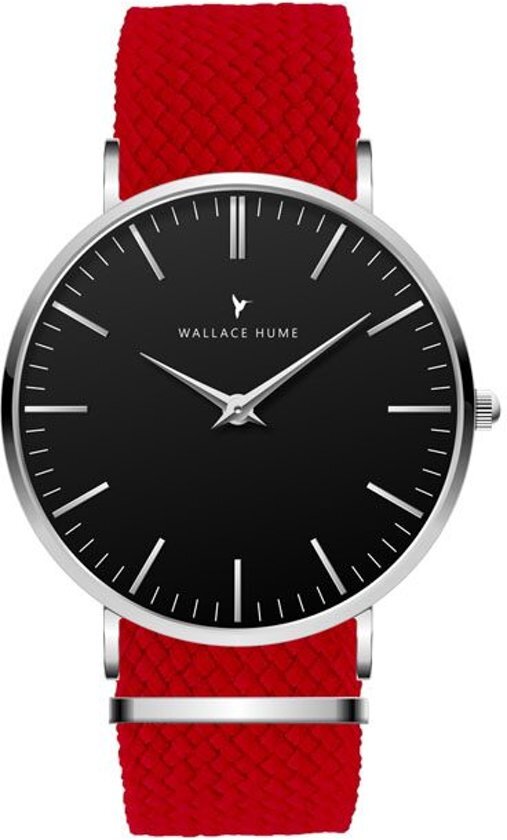 Wallace Hume Full Black - Horloge - Perlon - Ferrari Red