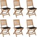 Acaciahout Fauteuils pliants 6 pc avec coussins