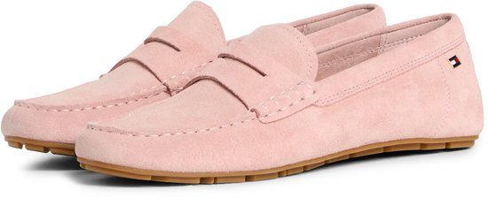 Tommy Hilfiger suède mocassins lichtroze