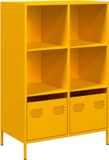 vidaXL Hoge kast 68x39x103,5 cm staal mosterdgeel